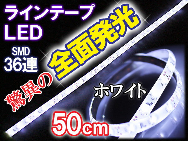 全面発光テープLED2本セット【50cm】ホワイト prv