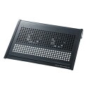 【訳あり 新品】【サンワサプライ】ファンを前後に移動できるノート用クーラーパッド(14.1型ワイドまで対応・ブラック) ※箱にキズ、汚れあり