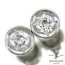 一粒 ダイヤモンド ピアス レディース プラチナ トータル1.00ct スタッドタイプ ラウンドカット ソリティア【中古】