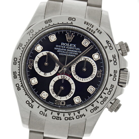 ROLEX ロレックス コスモグラフ デイトナ K18WG無垢 8Pダイヤモンド 黒文字盤 116509G ルーレット刻印 Z番 クロノグラフ 自動巻