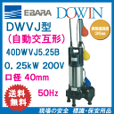 エバラ 樹脂製汚水・汚物用水中ポンプ 40DWVJ5.25B 0.25kW 200V 50Hz 口径40mm 自動交互形 フロートスイッチ付 荏原製作所製水中ポンプ EBARA ダーウィン DOWIN