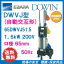 エバラ 樹脂製汚水・汚物用水中ポンプ 65DWVJ51.5 1.5kW 200V 50Hz 口径65mm 自動交互形 フロートスイッチ付 荏原製作所製水中ポンプ EBARA ダーウィン DOWIN