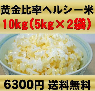 【無洗米】無農薬（農薬化学肥料不使用静岡県産コシヒカリ）玄米（発芽玄米）を30％配合した黄金比率ヘルシー米5kg×2袋・送料無料