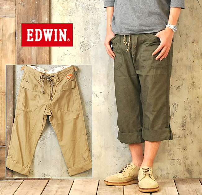 【EDWIN　エドウィン】2012年 春夏 混紡シャンブレーを使用した快適なイージーパンツ　713RS　メンズ　7分丈