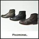 【ポイント10倍/送料無料】PADRONE パドローネ レースアップ バックジップ ブーツ ANTONIO(アントニオ)PU8054-1135 ウォータープルーフ加工【コンビニ受取対応商品】