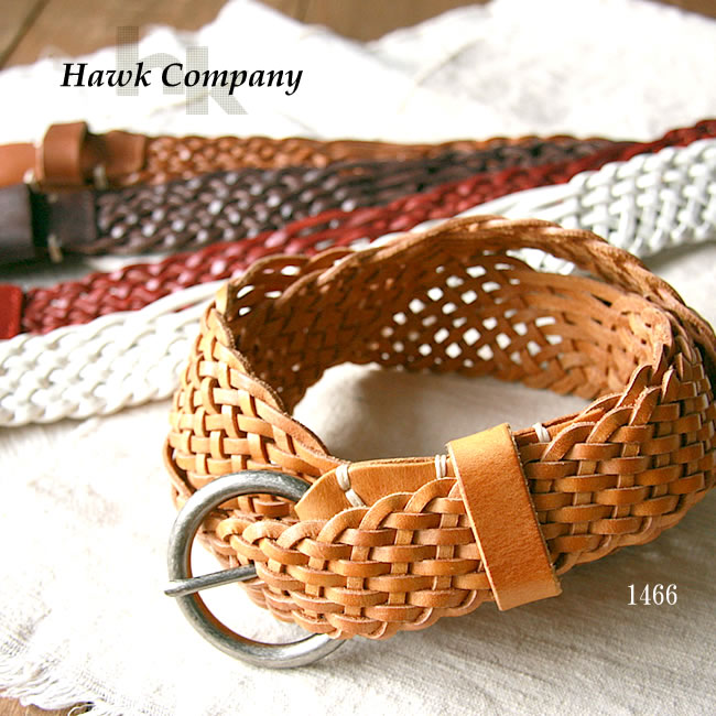 【HAWK COMPANY】ホークカンパニー レザーメッシュベルト 1466