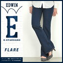 【10%OFF】EDWIN エドウィン イースタンダード/Eスタンダード レディース フレアデニムパンツ(インディゴ)"E-STANDARD"EDWIN ED23L-100【郵便局/コンビニ受取対応】