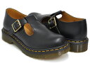 Dr.Martens POLLEY T-BAR MARY JANE WOMENS【ドクターマーチン ポーリー メリージェーン ウィメンズ】【レディース ガールズ ジュニア 女性 サイズ】【ティーバー ストラップ シューズ ブーツ】BLACK SMOOTH