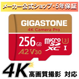 赤字価格！【保証5年】Gigastone マイクロSDカード 256GB SDXC microSD microsdカード メモリーカード A2 <strong>V30</strong> UHS-I U3 クラス10 Ultra HD 4K 超高速100MB/s ビデオ録画 一眼レフカメラ スマホ データ保存 デジカメ ドローン GoPro Nintendo Switch確認済