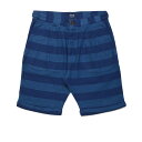 MONSIEUR LACENAIRE(ムッシュ ラスネール)コットンリネンボーダー2プリーツショーツ T1 SHORT JODHPURS 13161001025