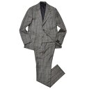 【SALE40】GABRIELLE PASINI(ガブリエレ パジーニ)JETSET ウールジャガードグレンチェック3B3ピース1プリーツスーツ JG90501...