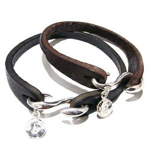 ☆送料無料☆ 幅約0.5cm 18〜20cm S字型 シルバーフック＆ レザー ペアブレスレット/ペアアクセサリー/Pair Bracelet/ペアブレスレッド/お揃い腕輪/