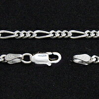 【シルバー チェーン】シルバーフィガロチェーン 幅3.4mm 70cm/銀の蔵/ネックレス チェーン/シルバー925/SILVER Necklace chain/シルバ-チェ-ン/銀 鎖 首飾り/フィガロ【メール便OK!!】