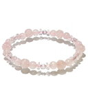 6mm 17cm 『可愛らしいピンク一色のバラアクセサリー♪』 薔薇カットローズクォーツ・平カットローズクォーツ・ローズクォーツブレスレット (レディースMサイズ)【メール便OK!!】【楽ギフ_包装】