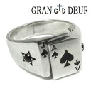 GRAN DEUR ブラックジャック シルバーリング 11?21号 トランプリング トランプ スペード シルバーアクセサリー メンズ リング 男性用 指輪 シルバー925 サファイア メンズリング 男性用指輪 ブランド プレゼント 人気 彼氏 おしゃれ 【ギフトOK】