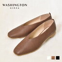 WASHINGTON 甲深スクエアフラットシューズ
