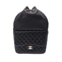 【ポイント最大10倍★25日10時~】CHANEL シャネル マトラッセ バックパック 黒 ゴールド金具 レディース ラムスキン リュック・デイパック ABランク 中古 銀蔵
