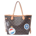 【ポイント最大10倍★25日10時~】LOUIS VUITTON ルイヴィトン モノグラム ネヴァーフルMM マイLVワールドツアー ブラウン ユニセックス モノグラムキャンバス トートバッグ Aランク 中古 銀蔵