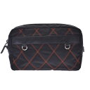 PRADA プラダ キルティング ポーチ 黒 2NE007 ユニセックス ナイロン/レザー クラッチバッグ 新同 中古 銀蔵