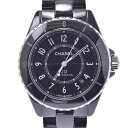 【ポイント5倍&5000円クーポン★4日20時~】CHANEL シャネル J12 裏スケ H5697 メンズ 黒セラミック/SS 腕時計 自動巻き 黒文字盤 Aランク 中古 銀蔵