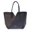 【ポイント最大10倍★25日10時~】LOUIS VUITTON ルイヴィトン モノグラム キモノMM ノワール M40460 レディース モノグラムキャンバス レザー トートバッグ Aランク 中古 銀蔵