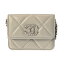 CHANEL シャネル シャネル19 チェーン コインパース グレー レディース ラムスキン コインケース Aランク 中古 銀蔵