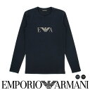 EMPORIO ARMANI エンポリオ アルマーニ BOLD MONOGRAM ボールド モノグラム クルーネック タイトフィット 長袖 Tシャツ EUサイズ メンズ 男性 プレゼント 無料ラッピング 贈答 ギフト 54075263 公式ショップ 正規ライセンス商品