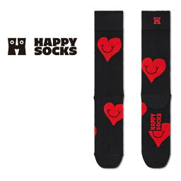 セール！30％OFF Happy Socks <strong>ハッピーソックス</strong> JUMBO SMILEY HEART （ ジャンボ スマイリー ハート ） クルー丈 綿混 ソックス 靴下 紳士 メンズ ＆ レディース 男性 メンズ プレゼント 無料ラッピング 贈答 ギフト 10240014