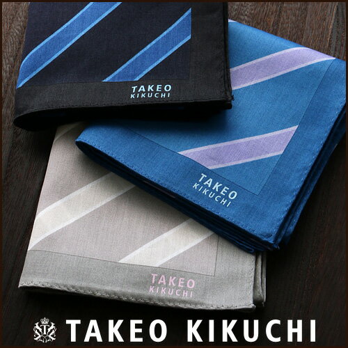 TAKEO KIKUCHI （ タケオ キクチ ）バイアス ストライプ柄 綿100％ ハン…...:glanage-leg:10002215