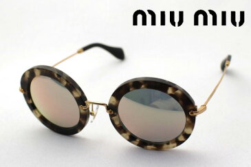 いよいよ今夜1時59分終了 ポイント10〜15倍+500円OFFクーポン 【miumiu】 ミュウミュウ サングラス MU13NS UBB2D2 ミラー レディース 丸 Made In Italy シェイプ