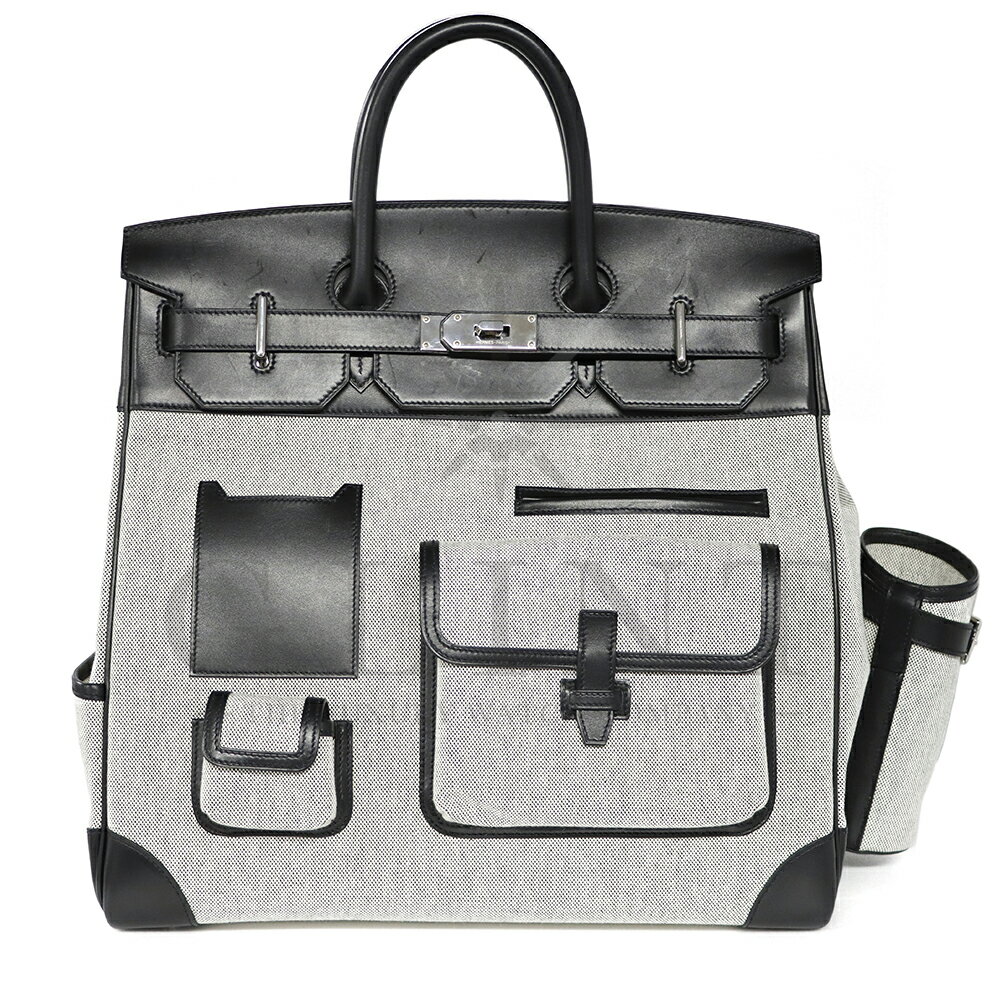 エルメス（HERMES）オータクロア カーゴ 40 トワルアッシュ × エヴァーカーフ〔Z刻印/2021年〕〔メンズ〕【中古】