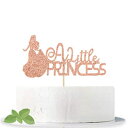 Cos mos Rose Gold Glitter A Little Princess Cake Topper, Baby Girl First Birthday Cake Decoration, Gender Reveal Party / Baby Shower Decoration Supplies