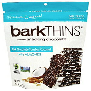 barkTHINS-XibN`R[g_[N`R[gg[XgRRibcƃA[h-4.7IXi2pbNj barkTHINS - Snacking Chocolates Dark Chocolate Toasted Coconut with Almonds - 4.7 oz (pack of 2)