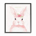 Stupell Industries Baby Lapin French Pink Watercolor Bunny with Flower Black Framed Wall Art, 16 x 20, Multi-Color Stupell Industries Baby Lapin French Pink Watercolor Bunny with Flower Black Framed Wall Art, 16 x 20,