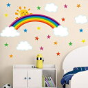 Bamsod Kids Wall Sticker Rainbow Wall Decal Nursery Home Decor 43x96cm