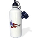 ショッピング水筒 3dRoseウォーターボトル、21オンス、ホワイト 3dRose Water Bottle, 21oz, White