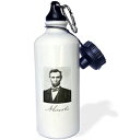 ショッピング水筒 3dRose wb_5319_1エイブラハムリンカーンスポーツウォーターボトル、21オンス、ホワイト 3dRose wb_5319_1 Abraham Lincoln Sports Water Bottle, 21 oz, White