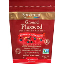 Spectrum Essentials 粉末亜麻仁、ミックスベリー入り、12 オンス Spectrum Essentials Ground Flaxseed with Mixed Berries, 12 Oz