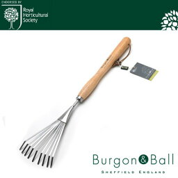 ステンレス　ミディ　シュラブレーキ（熊手）-Burgon&Ball Mid Handled Shrub Rake - RHS Endorsed-