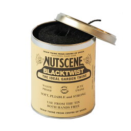 麻ひも 麻紐 NUTSCENE <strong>ナッツシーン</strong> 缶入りジュートツイン130M（3ply） ブラック 園芸 ガーデニング 手芸 クラフト ラッピング カラー