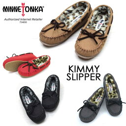 カワイイ 暖かい 履きやすい♪【国内正規品】 ミネトンカ モカシン レオパード MINNETONKA モカシン　' synthetic kimmy slipper 