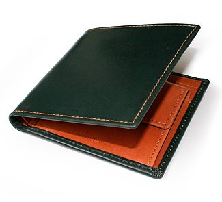 ̵Whitehouse Cox TWO TONE BRIDLE NOTECASE WITH COINCASEGREEN / TAN