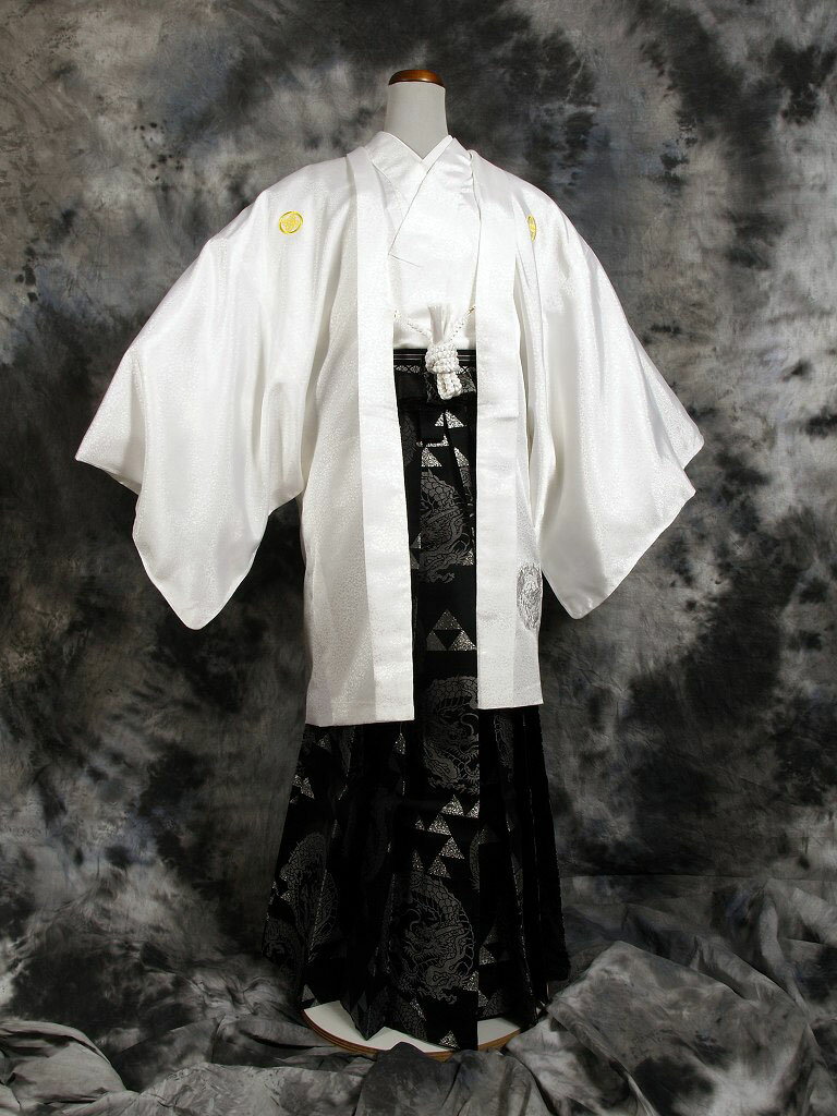 【成人式・卒業式】男性用レンタル紋付き袴フルセット-7002
