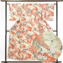 【中古】リサイクル着物 小紋 / 正絹ピンク地花柄袷小紋着物未使用品 レディース 秋冬春用 シルク100% ピンク 裄Sサイズ【あす楽】身丈156cm 裄62cm 前幅23cm 後幅28cm 袖丈48cm