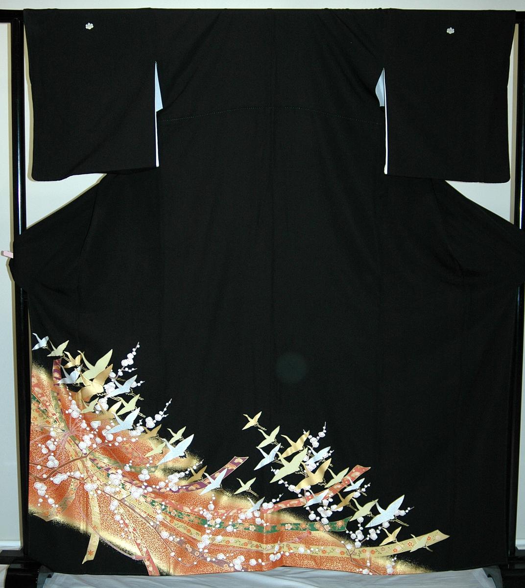 【貸衣裳】　rt113：のし柄と鶴　レンタル　留袖　【貸衣装】　送料無料
