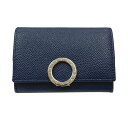 ブルガリ コインケース レディース 284110 BVLGARI 小銭入れ ブルガリ・ブルガリ ネイビー 型押しレザー