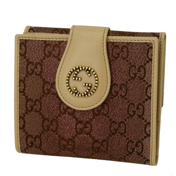 【2012年春夏新作】【新品】 【GUCCI】 グッチ グッチ Wホック財布 ラメ入り GGキャンバス 269975