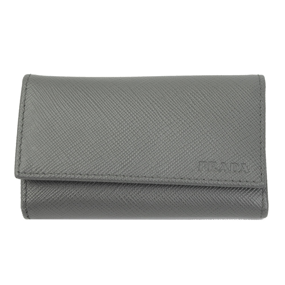 【新品】 【PRADA】 プラダ 6連キーケース 型押しレザー グレー 2PG222 MERCURIO