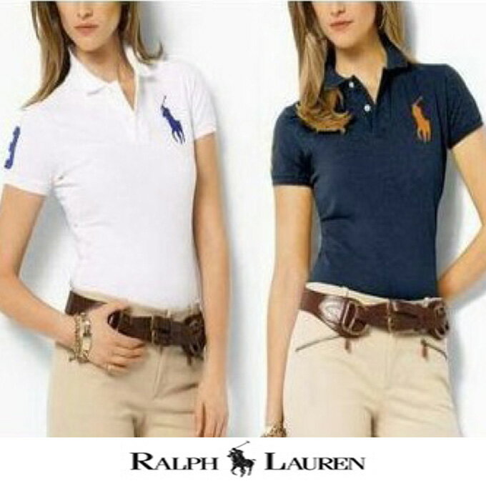 ラルフローレン Polo Ralph Lauren ポロ ラルフ・ローレン ビッグポニー 大きいサイズ レディース ポロシャツ shirts レディス半袖 無地 紺ネイビー婦人服 ...