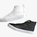 【SALE 6/23(金)17:59終了】VANS バンズ レザー スケートハイ ジップ SK8-Hi Slim Zip レザースニーカー シューズ (レディース)